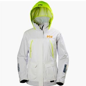 NWT Helly Hansen Pier Jacket, Waterproof Shell, W's Med, Sailing, Skiing, White